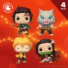 Demon Slayer - 4-Pack Funko Pop! -Hot Sale Crunchyroll Store 6963715276844 1 funko funko demon slayer kimetsu no yaiba 4 pack funko pop 32497951801388